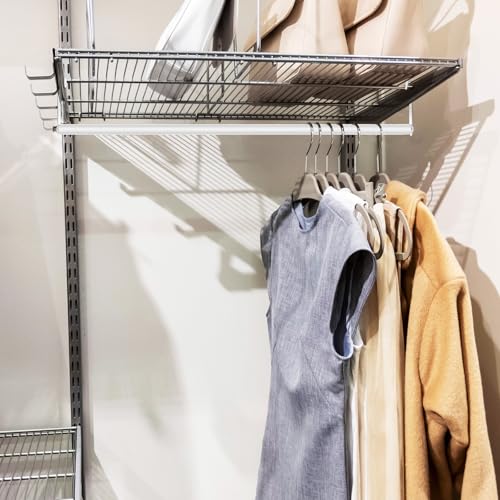 Threehoney 2 Pack Wire Shelving Garment Hanger Bar Wire Shelving Accessories Industrial Closet Clothes Rods for Home Retail Store(White,48 Inch) - color: White, size: 48 Inch