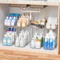 4 Pack Large Pull Out Bathroom Organizers and Storage,2 Tier 12.8″ Tall Sliding Kitchen Under Sink Organizer for Cleaning Products Storage,Acrylic Clear Bathroom inder Sink Organizer,Undersink Storage - style: 4 Pack-2 Tier