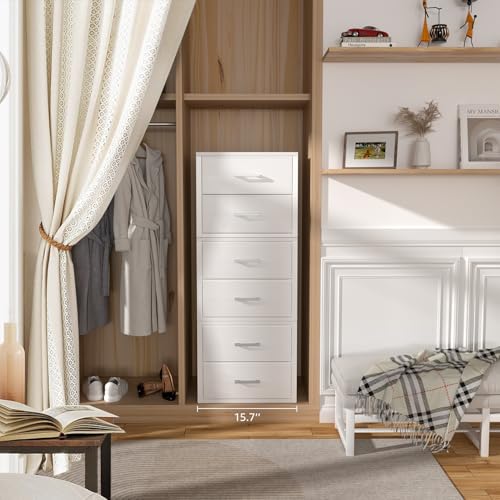 BOLUO Stackable Storage Drawers Closet Organizers and Storage Fabric White 2 Drawer Dresser for Bedroom 2 Packs Modern - color: White, size: M(11.2"D x 15.2"W x 16.1"H)