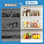 Mpotmiy 10 Pack Pantry Organizers and Storage,Clear Plastic Containers with 2 Dividers for Kitchen,Fridge Organization and Storage,Acrylic Bins for Pounches,Spice Packet,Snack organzier - style: 10pack