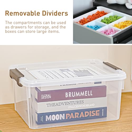 Citylife 17 QT Plastic Storage Box with Removable Tray Craft Organizers and Storage Clear Storage Container for Organizing Bead, Tool, Sewing, Playdoh, 2 Packs - size: 17 Qt- 2 Pack