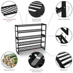 Jripae Shoe Rack Bamboo 5 Tier Shoe Organizer, Storage 20-25 Pairs for Closet Entryway, Stackable Large Tall Shoe Shelf Holder Stand Cubby for Door Hallway Bedroom Garage - size: 5-tier-long/32.5*10.5*30.3in