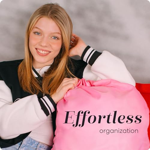 Nylon XL Laundry Bag - Locking Drawstring Closure and Machine Washable. These Large Bags will Fit a Laundry Basket or Hamper and Strong Enough to Carry up to Three Loads of Clothes (Pink 22" x 32") - color: Pink, size: 22" x 32"