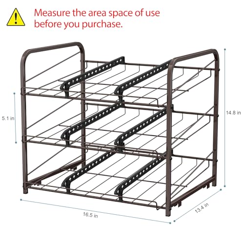 BTY Can Organizer for Pantry Stackable 2 Pack, Can Storage Organizer Rack Stacking Can Dispensers Small Space Holds up to 36 Cans for Pantry, Kitchen, Cabinet- Brown - color: Brown