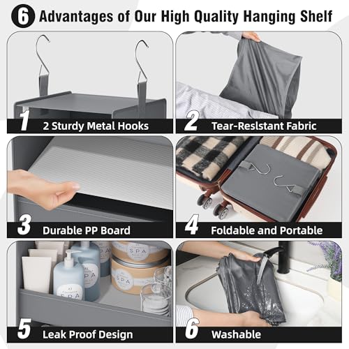 GRANNY SAYS 4-Shelf Hanging Organizer, Closet Hanging Shelves, Closet Hanging Storage Organizers, Organization for Bedroom, Living Room, Baby Nursery, Camper Accessories, Gray, 1-Pack - color: 4-shelf Ash Gray, size: 1-Pack