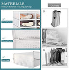 DHMAKER 8 Pack Boot Storage Box, Stackable Clear Plastic Boot Shoe Organizer for Tall Boots, Closet, Drop Front Boot Organizer, Large Shoe Container Boot Storage with Lid, 20.5" x 11.8" x 5.5"