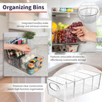 ClearSpace Plastic Pantry Bins with Removable Dividers - Kitchen Storage and Organization (4 Pack) - size: 10.5"L x 6"W x 3.5"H