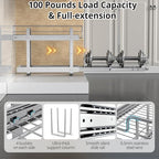 ZOINLIY Pull Out Cabinet Organizer, Versatile Slide Out Kitchen Organizers and Storage,Heavy Duty Drawer Cupboard Storage Basket, Smooth Sliding, Chrome Finish (2-Tiers-11¼''W×22“D) - size: 2-Tiers 11¼''W×22”D