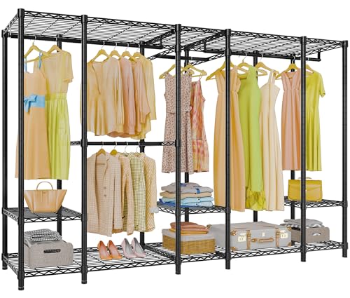 VIPEK V50 Heavy Duty Clothes Rack, Extra Large Freestanding Garment Rack with Adjustable Shelves, Open Closet Storage System for Bedroom, Reach-in/Walk-in Closet, 1300 lbs Capacity, Black - color: Black