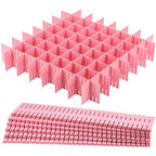acDesign 40Pcs Grid Drawer Dividers, Adjustable Drawer Organizer for Socks, Underwear, Lingerie, Makeup, Bedroom Office Kitchen Storage (Pink) - color: Pink