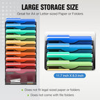 MINDEPOT 11 Tier Wall File Holder Hanging Wall Mount Paper File Organizer for Mails Folders Document Magazine Organization, for Office School Home, Black - size: 11Tier