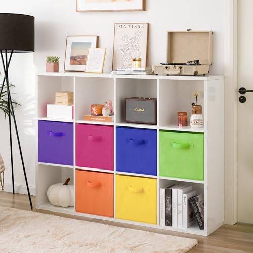 GRANNY SAYS 13 Inch Cube Storage Bins, Colorful Cube Storage Organizer, Fabric Storage Bins, Storage Cubes for Shelves, Closet, Toy Storage Bins for Kids Room, Play Room, Rainbow, 6-Pack - color: Rainbow, size: 13 Inch-6 Pack