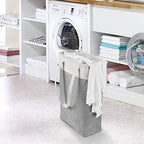 i BKGOO Laundry Basket with Handles Beige&Grey-Slim Laundry Bin Collapsible Dirty Clothes Basket Narrow Laundry Bag Foldable Dirty Hamper for Camping, Dorms, Apartments - color: Beige-Grey