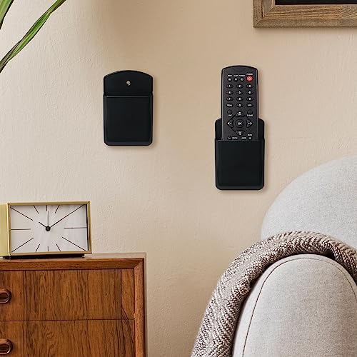 4 Pcs Remote Control Holder Wall Mount, TV Controller Holder, Self Adhesive Remote Holder, Wall Pen Holder Storage Accessories for Home Office School (Black) - color: Black&4Pcs