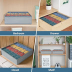 1Pcs Sock Drawer Organizer Divider Underwear Organizer, 24 Cell Closet Organizers and Storage Organizer Sock Holders Organizers for Storing Socks, Handkerchiefs, Ties, Belts