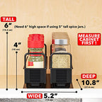 SpaceAid Pull Out Spice Rack Organizer for Cabinet, Heavy Duty Slide Out Seasoning Kitchen Organizer, Cabinet Organizer, with Labels, 5.2" W x10.8 D x4 H, 2 Drawers 1-Tier - style: Two 2"W Drawers, 1-Tier