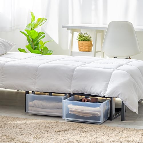 IRIS USA 30 Qt. Plastic Drawer Storage Organizer Stacking Drawers, 2-Pack, Stackable Unit with Sliding Drawer for Clothes Bedroom Kitchen Under Sink Pantry Craft Room Bathroom Dorm Office, Black - size: 30 Qt - 2 Pack