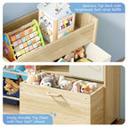 EXPERLAM Toy Storage Organizer for Kids, 9-Bin Toy Organizer with 2-Drawers,Movable Toy Chest and Top Rack, Kids Bookshelf and Toy Storage for Playroom, Bedroom, Nursery, Blue - style: Blue Bins