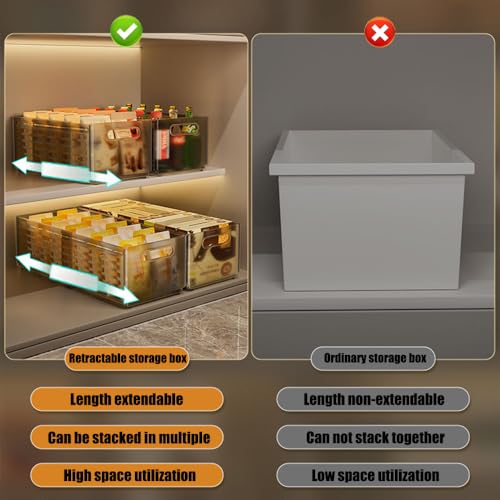 Foldable Storage Bins, 2 Pack Plastic Expandable Boxes for Organizing, Adjustable from 11-18.8" Drawer Organizers Separators Dividers for Bedroom Kitchen Utensils Tools Closet，Large Grey - color: 2 Large Grey