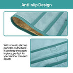 Teniux Remote Control Holder Faux Leather Armrest Organizer with 6 Pockets for recliner couch sofa, Armchair Caddy for Smart Phone, Book, Magazines, Ipad, Remotes (Teal) - color: Teal