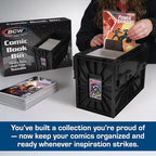 BCW Comic Bin, Black - Holds 150 Comics, Acid Free Storage and Organizer, Heavy Duty Plastic, Stackable, Includes Partition - style: Single