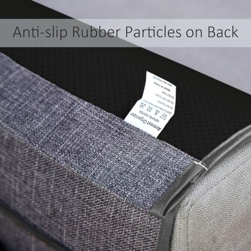 FLYILY Sofa Armrest Organizer Non-Slip Arm Chair Hanging Caddy Remote Control Holder for Magazine,Tablet, Phone, Books, Glasses(LightGrey,13in) - color: LightGrey, size: 35"x13"