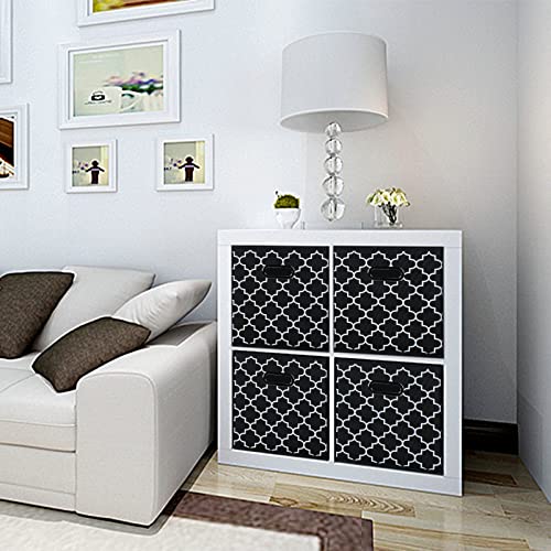 Fabric Cloth Storage Bins,Fabric Cube Organizer with Dual Handles Foldable Cube Storage Baskets for Home Bedroom Storage,Set of 3,(Black light) - color: Black light, size: 3 Pack