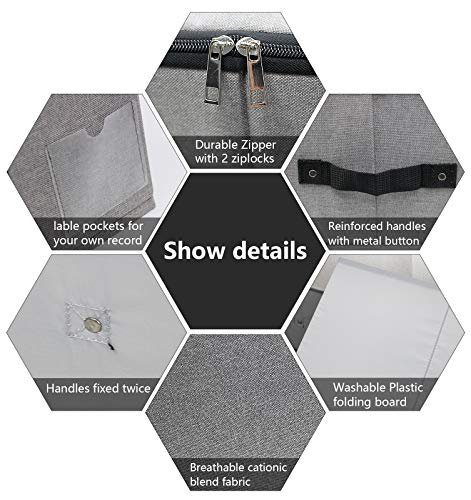 AMJ 29.5"*15"*7", Blanket, Duvets, Winter Clothes Storage Box for Under Bed, Top Wardrobe Organizer, Dark Gray - color: Dark Gray, size: 29.5 x 15 x 7“