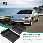 YHTAUTO Center Console Organizer Fit for Tesla Model 3 Highland 2026 2025 2024, TPE Hidden Storage Box, Car Storage Organizer Box Tray Non-Slip Accessories - style: 2PCS Center Console & Armrest Lower Tray