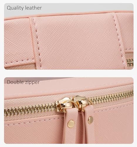 LETGO Clear Makeup Bags Set - TSA Approved Toiletry Bag with Handle Large Opening, Clear Toiletry Bags Case Pouch for Traveling Travel Car Orangizer Storage Essentials (Mini+Large Pink) - color: 0-Large+Mini-Pink