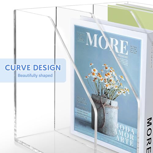 Acrylic Paper Tray Stackable Letter Organizers, Clear Paper Desk Organizer, 3-Tier, Desk A4 File Holder for Office Document Desktop File - style: Vertical-1Pack