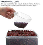 M MCIRCO Extra Large 7qt / 6.5L/220oz Tall Food Storage Containers, WIDE & DEEP, 4-Piece Plastic Airtight Kitchen Pantry Storage Containers for Flour, Sugar, with 4 Measuring Cups,20 Labels - size: 6.5L