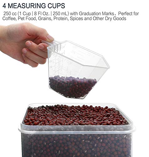 M MCIRCO Extra Large 7qt / 6.5L/220oz Tall Food Storage Containers, WIDE & DEEP, 4-Piece Plastic Airtight Kitchen Pantry Storage Containers for Flour, Sugar, with 4 Measuring Cups,20 Labels - size: 6.5L