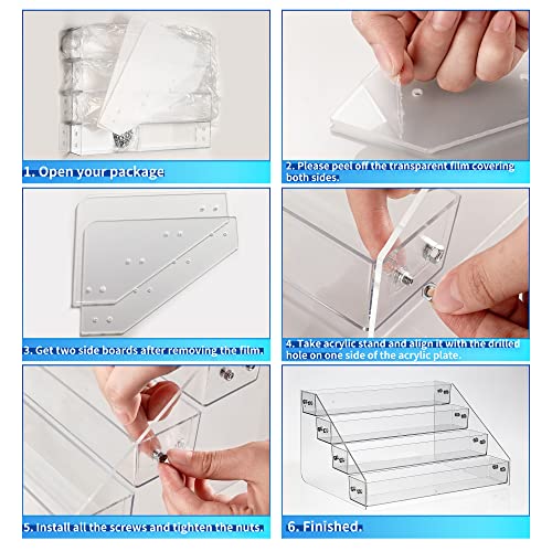 Acrylic Spice Rack, Tiered Spice Rack Shelf Seasoning Organizer for Countertop, Cabinet, Pantry, Kitchen Storage - 4 Tier - color: 1PCS, size: 4Tier