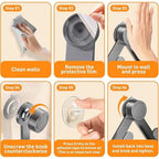 Pot Lid Rack Organizer holder for Cabinet Door/Wall With Suction Cup, No Drilling, Adjustable Rotating Arm Design Fits 6-14" Lids(Cream)