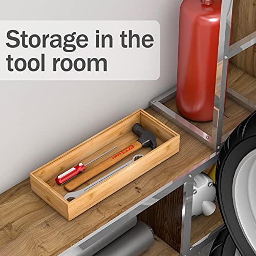 Utensil Organizer Silverware Drawer Organizer-Stackable Bamboo Flatware Caddy Cutlery Holder, Wooden Storage Boxes Tray for Bedroom,Office, Bathroom, Vanity & Garage Tool Organization(15"6"2.5") - size: 15x6x2.5inch