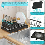 ANTOPY Dish Drying Rack in Sink, Expandable Rustproof Dish Rack for Kitchen Counter, Over The Sink Dish Drainer with Utensil Holder, Cup Rack, Drainboard, Space Saving Dish Dryer Rack for Inside Sink - style: In Sink (Medium)