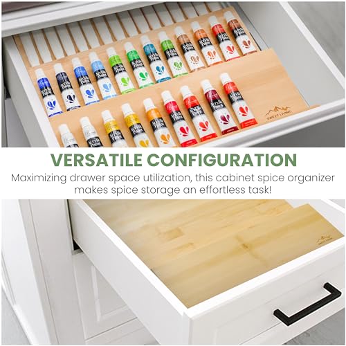 Sweet Living 4 tier spice rack drawer organizer for Kitchen Cabinets | Wooden spice drawer organizer, Space-Saving kitchen drawer organizer for Neat In-Drawer Spice Storage
