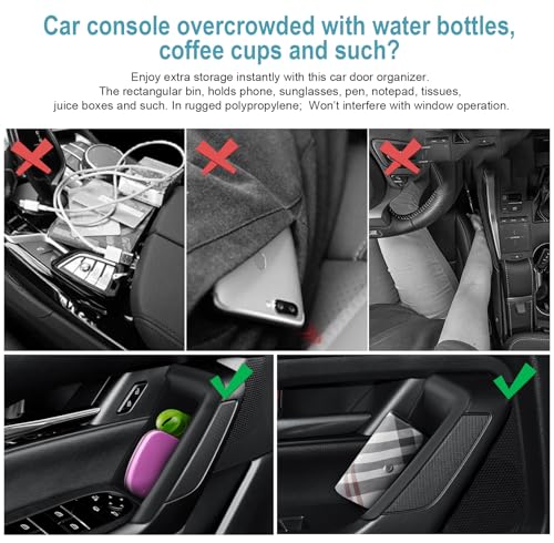 CDEFG 4Pcs for 2025 2026 Mazda CX-50 Center Console Organizer Tray Door Handle Pockets Trash Can Storage Box for 2023 2024 2025 2026 Mazda CX-50 Accessories 4-Doors Trash Bin Storage Case TPE Material - color: for CX50 4 Doors