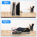 Youeon 2 Size Acrylic Magazine File Holder, Vertical File Organizer for Desk, Clear Magazine Rack, Desk Organizer for File Storage, Books and Magazines, Home and Office Supplies