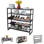 Jripae Shoe Rack Bamboo 5 Tier Shoe Organizer, Storage 20-25 Pairs for Closet Entryway, Stackable Large Tall Shoe Shelf Holder Stand Cubby for Door Hallway Bedroom Garage - size: 5-tier-long/32.5*10.5*30.3in