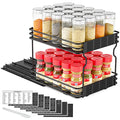 SpaceAid Pull Out Spice Rack Organizer for Cabinet, Heavy Duty Slide Out Seasoning Kitchen Organizer, Cabinet Organizer, with Labels, 8.5" W x10.75 D x8.5 H, 1 Drawer 2-Tier - style: 8.5" W, 2-Tier