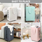 Goodpick Laundry Hamper with Wheels, 75L College Dorm Room Essentials, Clothes Hamper with Removable Wash Bag for Bedroom, Large Laundry Basket with Handle, White - color: White 1-Pack