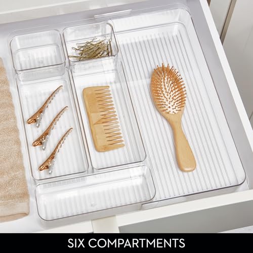 iDesign Expandable Makeup Drawer Organizer-Storage Cosmetics or Jewelry-Clear Tray