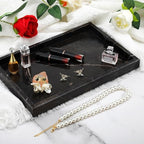 Brown Marble Tray,Pure Natural Vanity Tray,Marble Tray for Kitchen Counter Non-Ceramic/Non-Resin,Stone Trays 12 x 8 inch - color: Brown