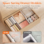 Lifewit 8" Tall 4 Pack Drawer Dividers, 35-56.5cm/13.8-22.2" Expandable Drawer Divider for Clothes, Adjustable Dresser Drawer Organizers, Drawers Separators for Dresser/Bathroom/Closet/Kitchen White - size: 8"H, 13.8-22.2"L