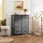 WLIVE Fabric Dresser for Bedroom, Tall Dresser with 8 Drawers, Storage Tower with Fabric Bins, Double Dressers, Chest of Drawers for Closet, Living Room, Hallway, Dark Gray - color: A-dark Grey, style: General