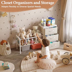 Cidaziya Expandable Closet Organizers and Storage, White Fabric Storage Dresser, 3 Drawer Dresser, Clothes Shelves for Kids, Purse Organizer Small Shoe Rack for Closet Bedroom - size: 31.29~ 43.42"W*11.41"D * 24.01"H
