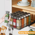 RCHYFEED Pull Out Spice Rack Organizer for Cabinet,Slide out Spice Organizer for Inside Cabinets,Heavy Duty Spice Organization for Kitchen and Pantry,Seasoning,Sauces(1-Tier,8.5" Wx10.5 Dx2.5 H) - size: 1 Tier-8.5''Wx10.5''Dx2.5''H