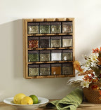 Kamenstein Jar Bamboo 3-in-1 Spice Organizer for Countertop, Wall, and Drawer with Spices Included, FREE Spice Refills for 5 Years, Lift & Pour Caps , 16 Count ( Pack of 1) - size: 16-Jar, style: 16-Cube Bamboo Inspirations